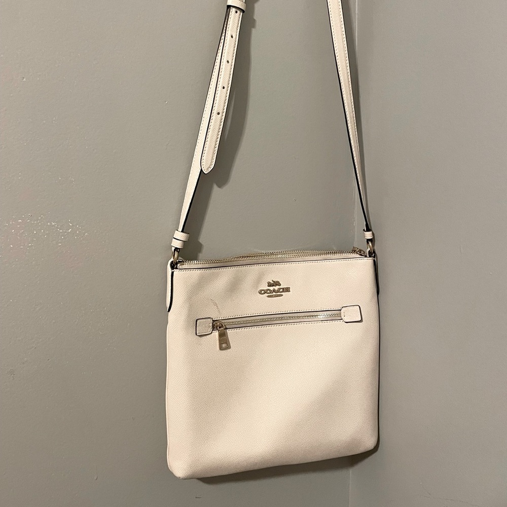 Coach white crossbody purse